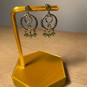 Dramatic drop-down stud earrings